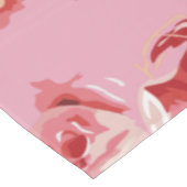 Rode roos en witte klassieke print tafelkleed (Gekanteld)