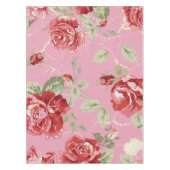 Rode roos en witte klassieke print tafelkleed (Voorkant)