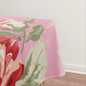 Rode roos en witte klassieke print tafelkleed (Voorbeeld)