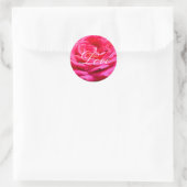 Rode roos en witte LOVE tekst Ronde Sticker (Tas)