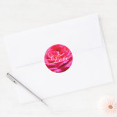 Rode roos en witte LOVE tekst Ronde Sticker (Envelop)