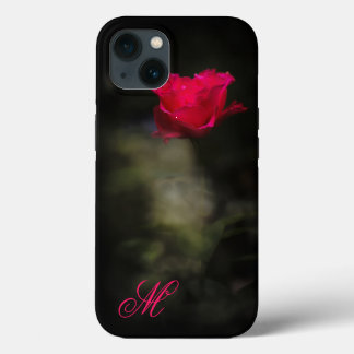 Rode Roos en Witte Rook. Monogram. iPhone 13 Hoesje