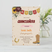 Rode roos en zonnebloemen, kweepthema Uitnodiging (Staand voorkant)