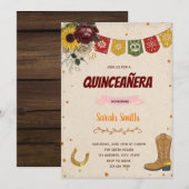 Rode roos en zonnebloemen, kweepthema Uitnodiging (Voorkant / Achterkant)