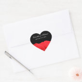 Rode Roos en Zwart Bruiloft Favor Label (Envelop)
