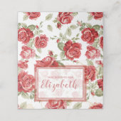 Rode roos en zwarte rode zwarte inkt plaatskaartje (Buitenkant ongevouwen)