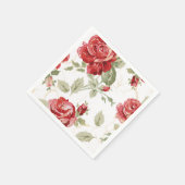 Rode roos en zwarte rode zwarte inkt servet (Hoek)