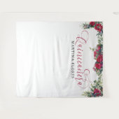 Rode Roos Eucalyptus Elegante Quinceanera Achtergr Wandkleed (Voorkant (horizontaal))