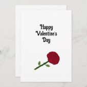 Rode roos feestdagenkaart (Voorkant / Achterkant)