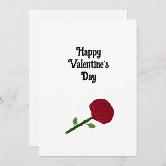 Rode roos feestdagenkaart (Voorkant / Achterkant)