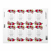Rode roos Floral bouquet bruilootsfles Etiket (Full Sheet)