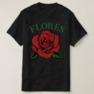 rode roos flores t-shirt