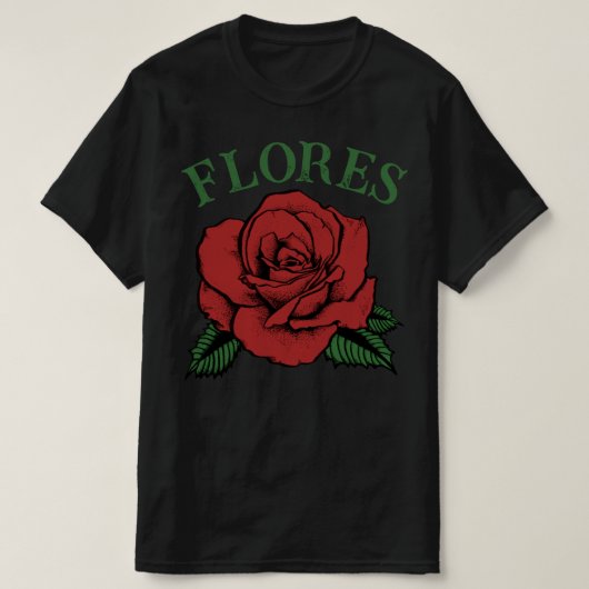 rode roos flores t-shirt (Design voorkant)