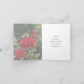 Rode Roos Fotografie Vouwbare Bedankkaart (Binnen)