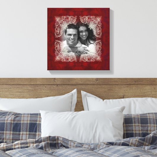  rode roos fotoprint canvas afdruk (Insitu (Slaapkamer))