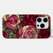 Rode Roos Glas-in-Lood Ontwerp Case-Mate iPhone Case (Achterkant (horizontaal))