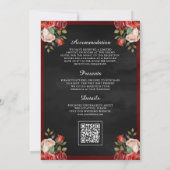 Rode Roos Glas Koepel QR Code Zwarte Moslim Bruilo Kaart (Achterkant)