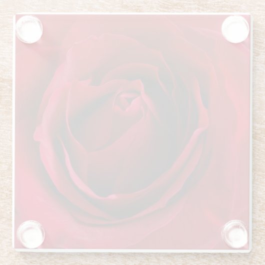 rode roos glazen onderzetter (Achterkant)