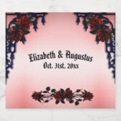 Rode Roos Gothic Bruiloft  Persoonlijke Fonkelende Sparkling Wijnetiket (Enkel label)