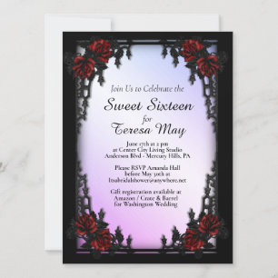 Rode Roos Gothic Sweet Sixteen IJzeren Poort  Kaart