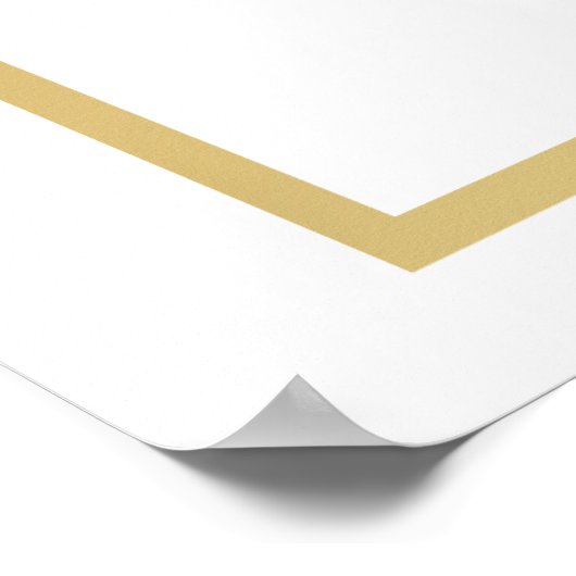 Rode roos. Goud lijst. Luxury welkomstgebarentaal  Poster (Hoek)