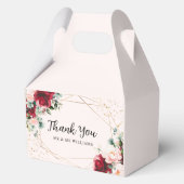 Rode Roos & Goud Waterverf Bloemen Bedankdoosjes (Achterkant)