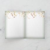 Rode roos, gouden confetti Vrouw Verjaardag Kaart (Binnen)