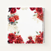 Rode Roos Gouden Elegante Mis Quince Gast  Notitieboek (Achterkant)