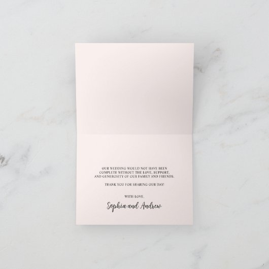 Rode Roos & Gouden Waterverf Bruiloft Dank u Kaart (Binnen)