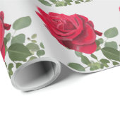 Rode roos - handgeschilderd cadeaupapier (Rol Hoek)