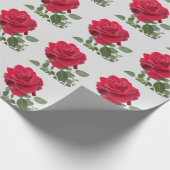 Rode roos - handgeschilderd cadeaupapier (Hoek)