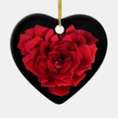 Rode Roos Hart Keramisch Ornament (Voorkant)