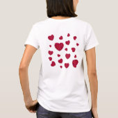 Rode Roos Hart Romantisch Bloemstuk Aangepaste Tek T-shirt (Achterkant)