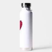 Rode Roos Hart Romantisch Bloemstuk Aangepaste Tek Waterfles (Links)