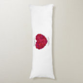 Rode Roos Hart Romantische Bloemen Aangepaste Teks Lichaamskussen (Voorkant Verticaal)