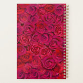 Rode Roos Hart Romantische Bloemen Aangepaste Teks Planner (Achterkant)