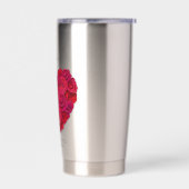 Rode Roos Hart Romantische Bloemstukken Aangepaste Geïsoleerde Drinkbeker (Links)