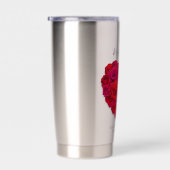 Rode Roos Hart Romantische Bloemstukken Aangepaste Geïsoleerde Drinkbeker (Rechts)
