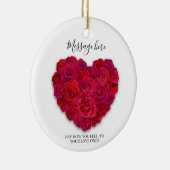 Rode Roos Hart Romantische Bloemstukken Aangepaste Keramisch Ornament (Rechts)