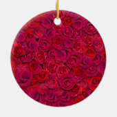 Rode Roos Hart Romantische Bloemstukken Aangepaste Keramisch Ornament (Achterkant)