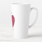 Rode Roos Hart Romantische Bloemstukken Aangepaste Latte Mok (Rechts)