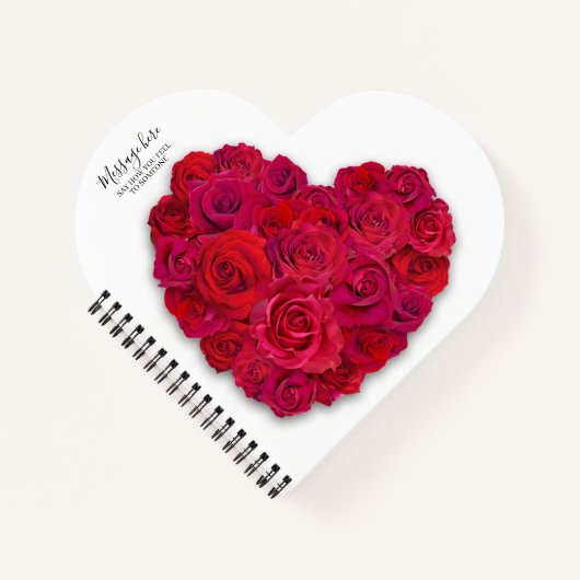 Rode Roos Hart Romantische Bloemstukken Aangepaste Notitieboek (Voorkant)