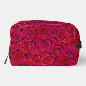 Rode Roos Hart Romantische Bloemstukken Aangepaste Toilettasje (Achterkant)