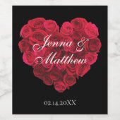 Rode Roos Hart Valentijnsdag Feest Wijn Etiket (Enkel label)