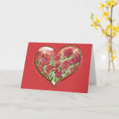 Rode Roos Hart Valentijnsdag Valentijn Kaart (Gele Bloem)