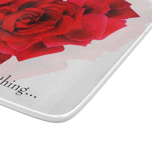 Rode roos hartvormige liefde Glas Snijplank (Hoek)