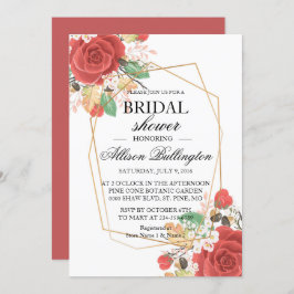 Rode roos herfst Vrijgezellenfeest Kaart