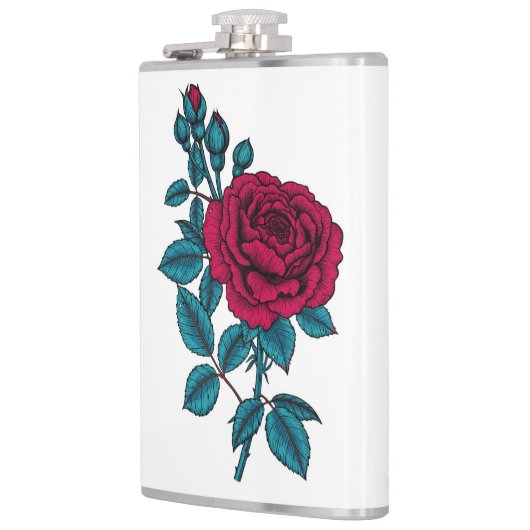 Rode roos heupfles (Links)