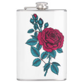 Rode roos heupfles (Voorkant)