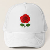 Rode Roos Hoed Trucker Pet (Voorkant)